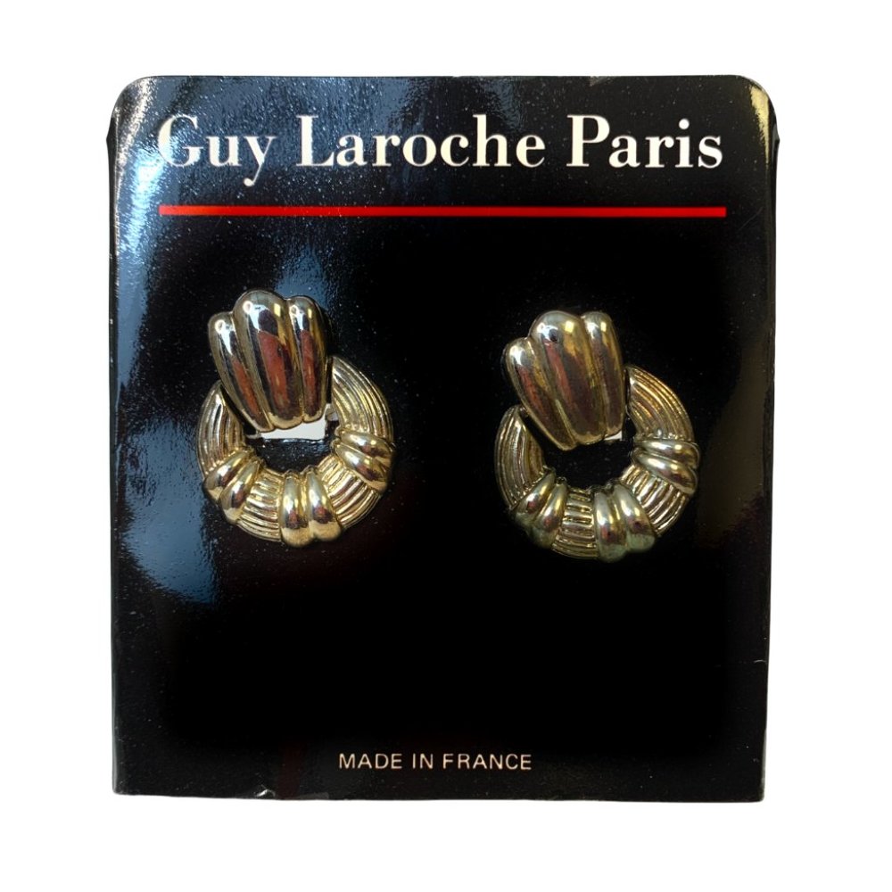 Guy Laroche Silver Round Earrings